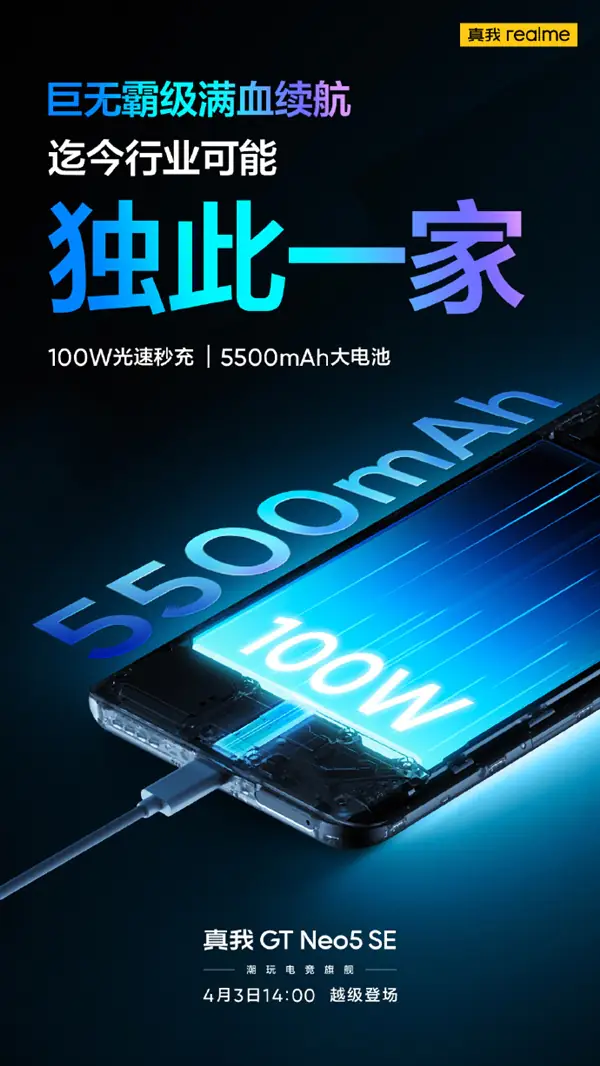 Realme GT Neo5 SE battery